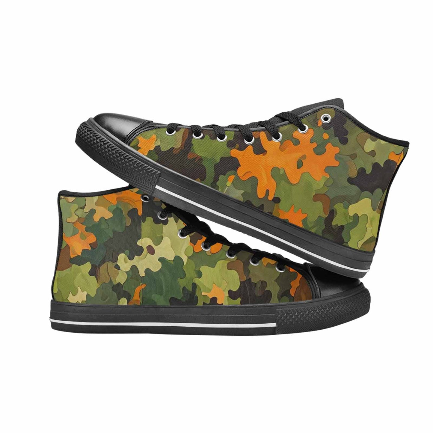 WOMEN'S Military Camouflage Blotch High Top Canvas Grunge Sneakers