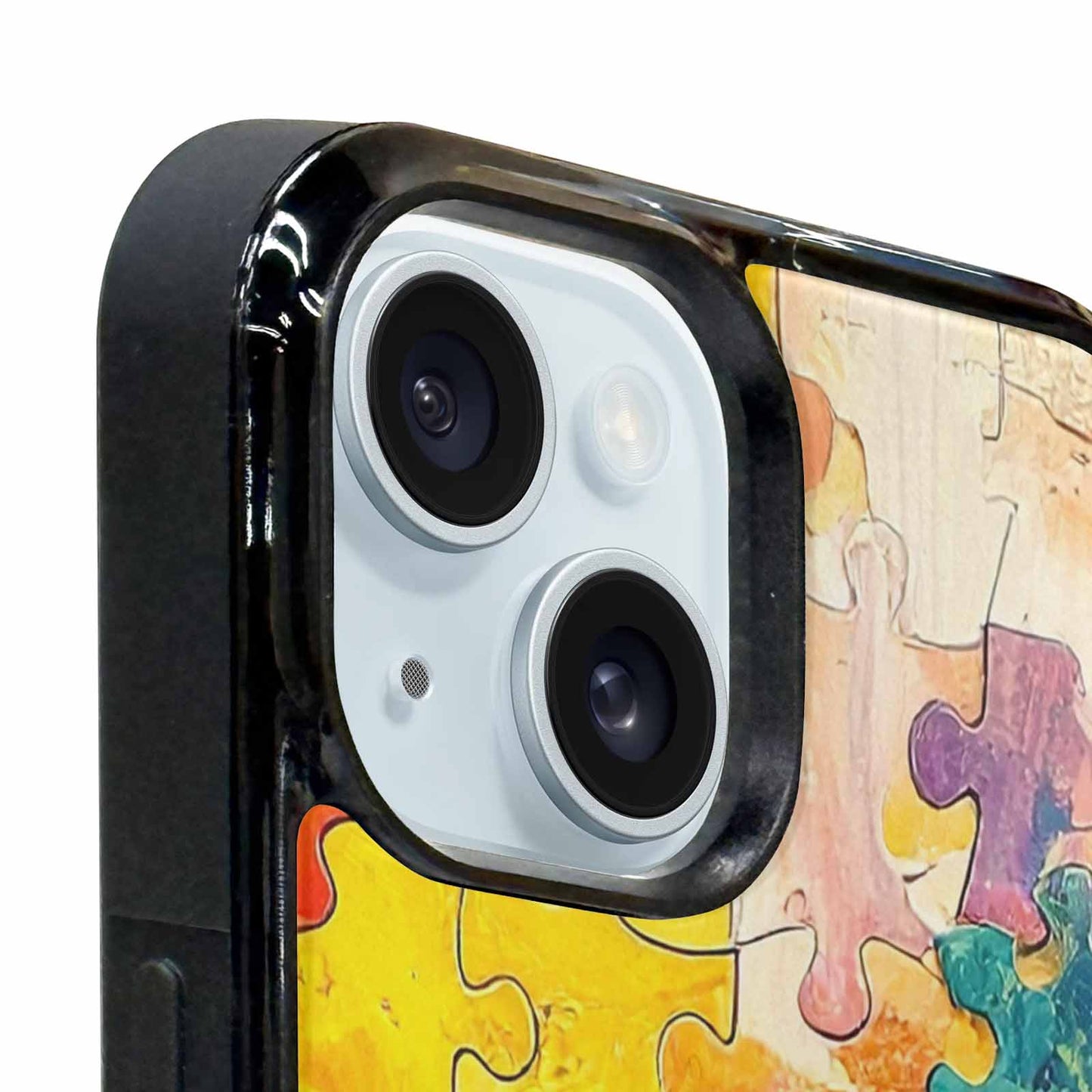 iPhone 15 Plus Case — Autism Puzzle Pieces Puzzle Piece Pattern, Custom Art Phone Cover