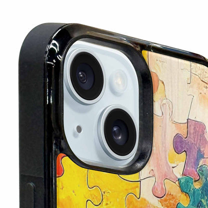 iPhone 15 Plus Case — Autism Puzzle Pieces Puzzle Piece Pattern, Custom Art Phone Cover