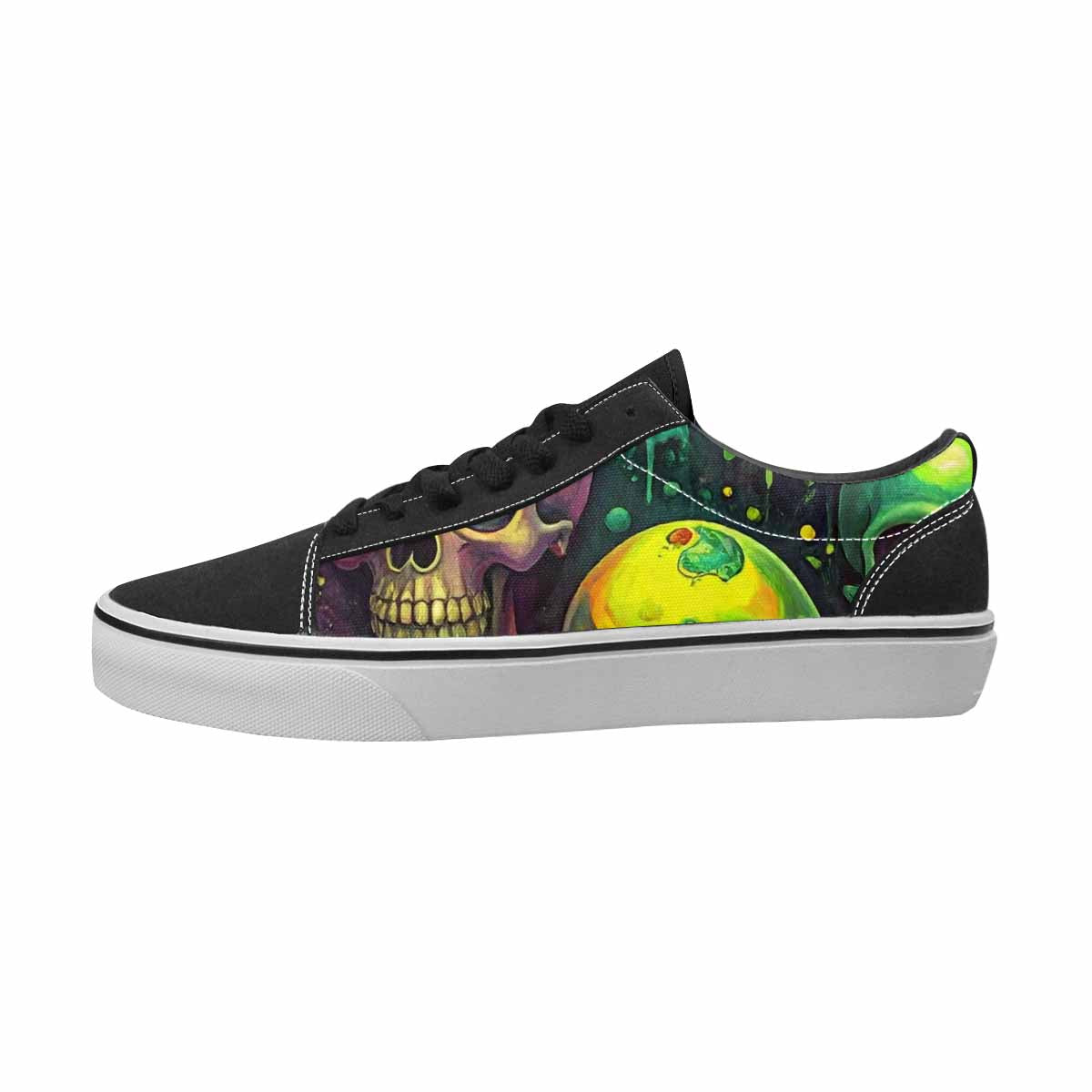 MEN'S Skulls Canvas Custom Fashion Wallpaper Art Handmade Custom Shoes