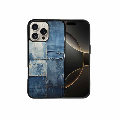 iPhone 16 Pro Max Case — Denim Distressed Textures Print Edge To, Customized Protective Case