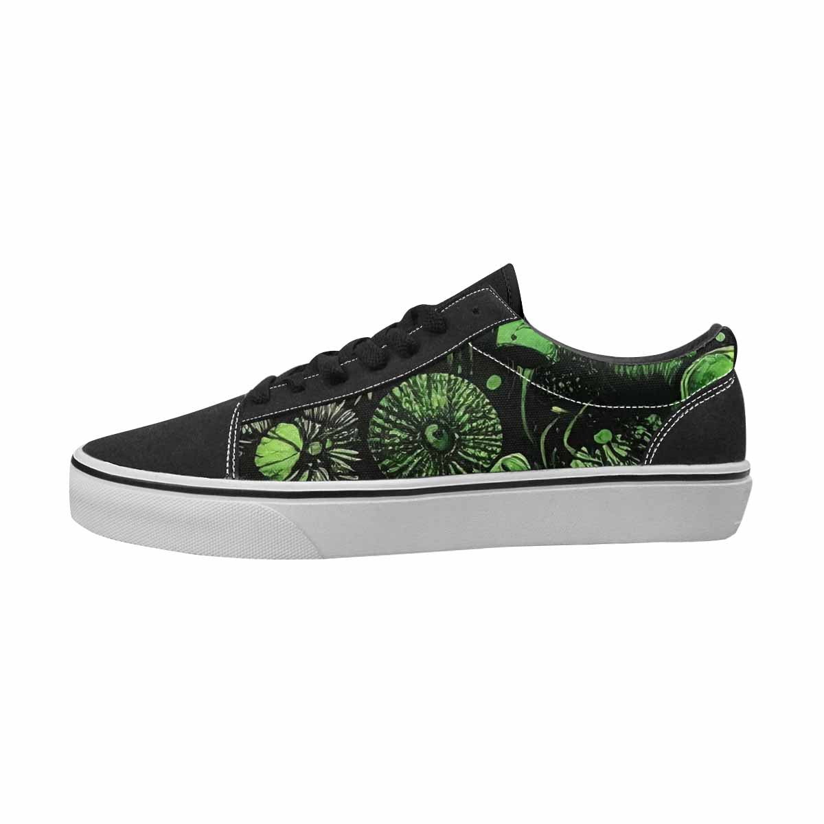MEN'S Sea Creatures Black & Green Ink Canvas Streetwear Kaleidoscope Limited Edition Sneakers