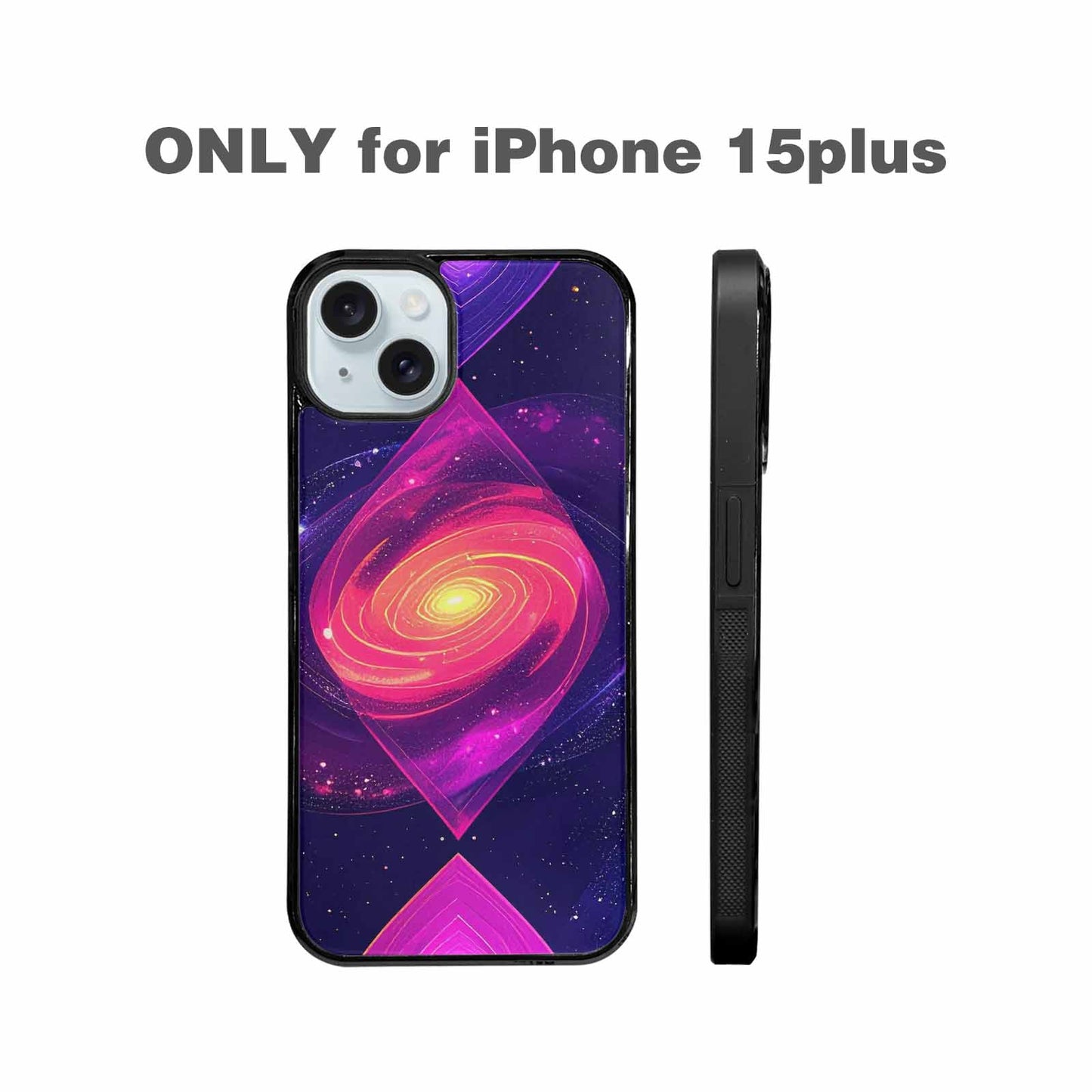 iPhone 15 Plus Case — Rose Galaxy Art Seamless Pattern Vibrant, Custom Print Case Cover