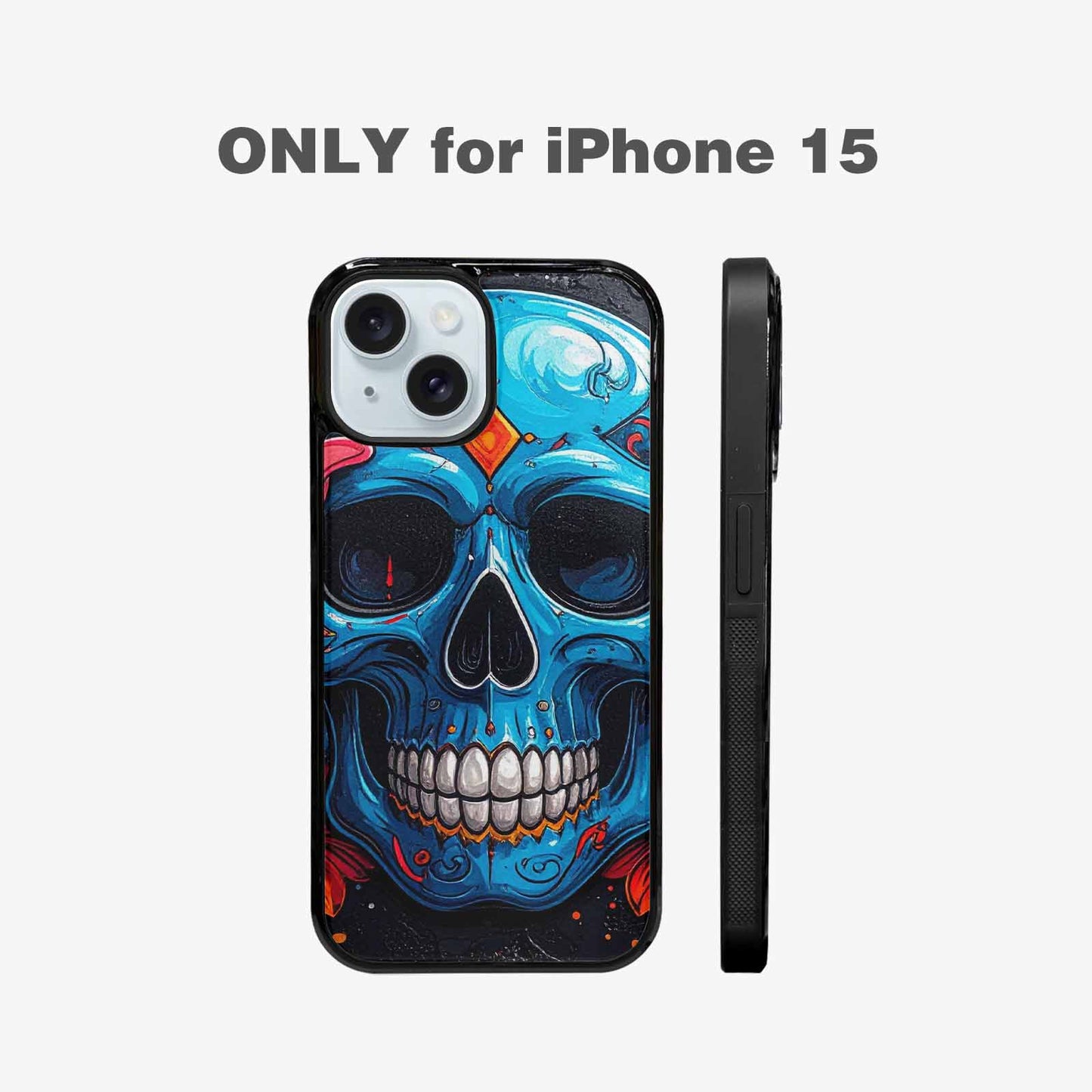 iPhone 15 Case — Graffiti Skull Art Seamless Pattern Vibrant, Personalized Phone Case