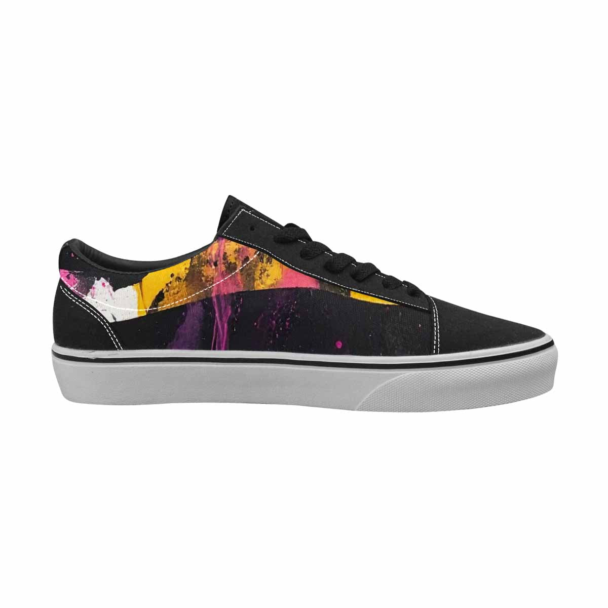 WOMEN'S Zebra Stripe Burst Lace-Up Canvas Melting Art Sneakers