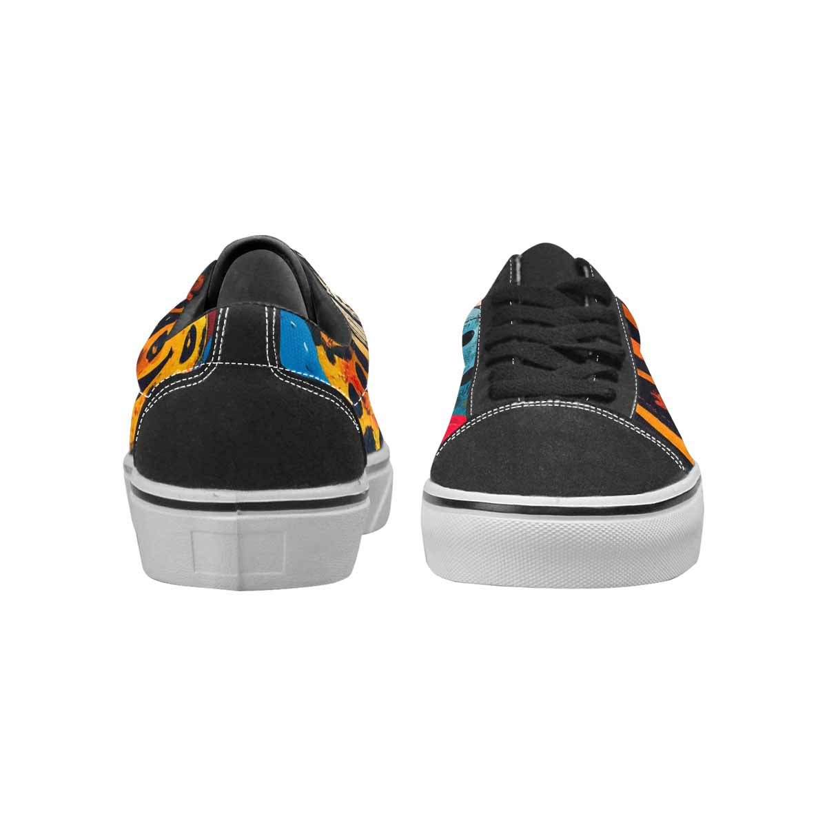 WOMEN'S Smiley Faces Lace-Up Canvas Kaleidoscope Sneakers