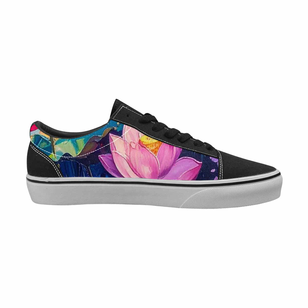WOMEN'S Monet Impressionist Lace-Up Canvas Melting Art Custom Sneakers