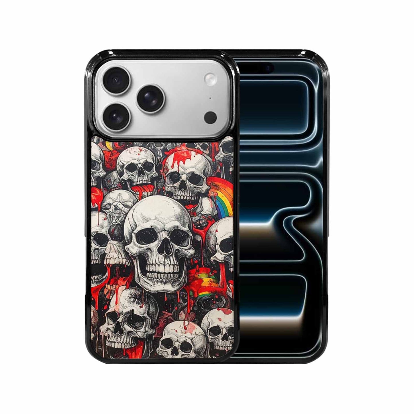 iPhone 17 Pro Max Case — Rainbow From Skull\'s Mouth Gothic Skulls, Custom Print Case Cover