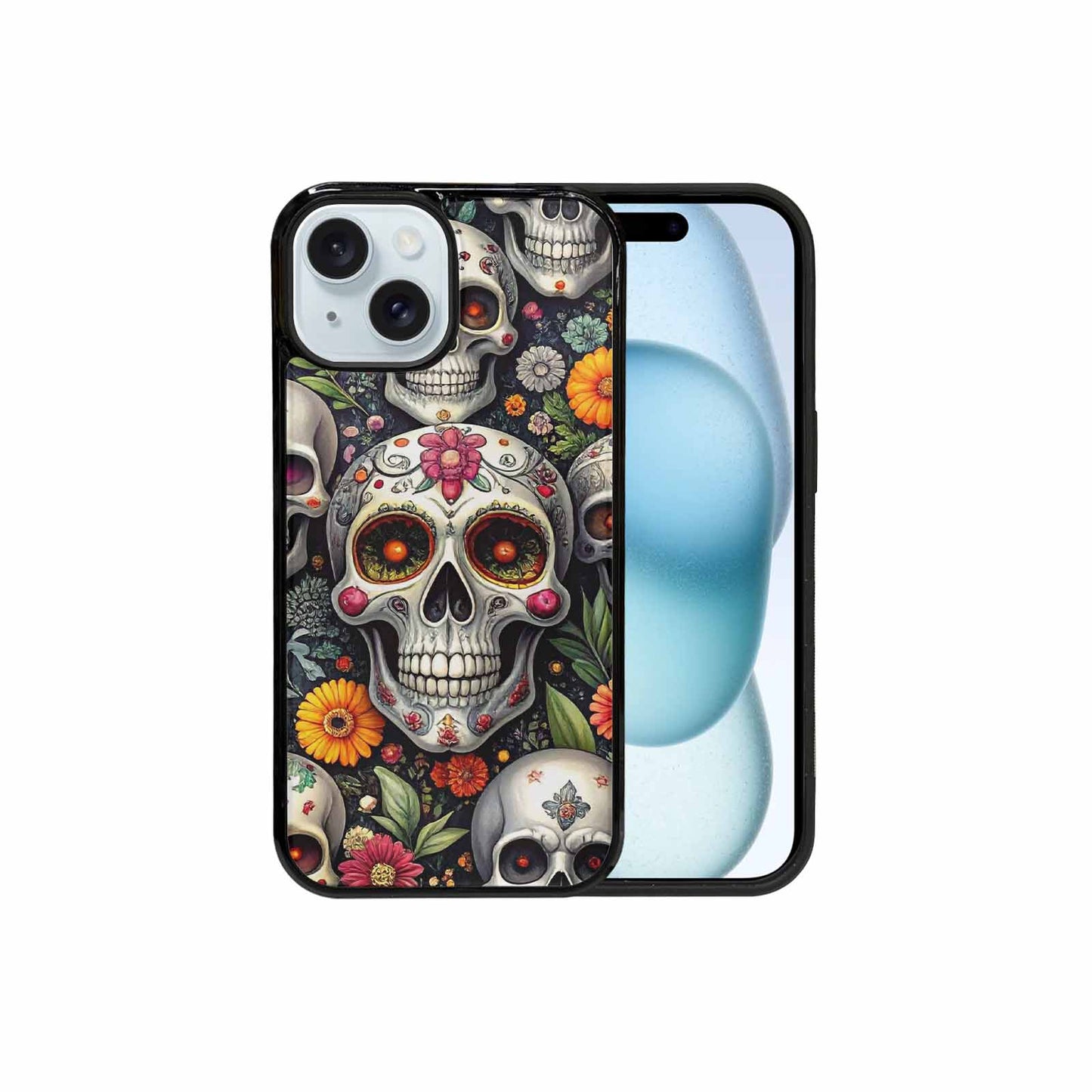 iPhone 15 Case — Greyscale Black And White Dark Black, Original Design Phone Case