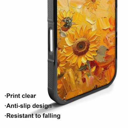 iPhone 17 Case — Impressionist Sunflower Brushstroke Pattern Floral, Custom Phone Case