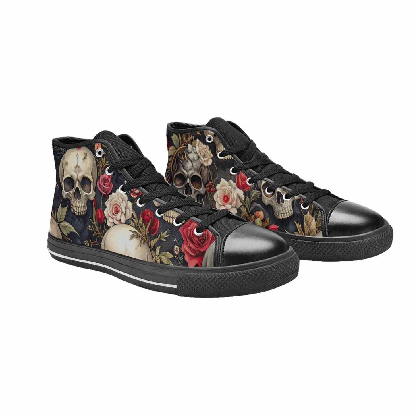 MEN'S Skulls - Roses High Top Canvas Dark Academia Sneakers