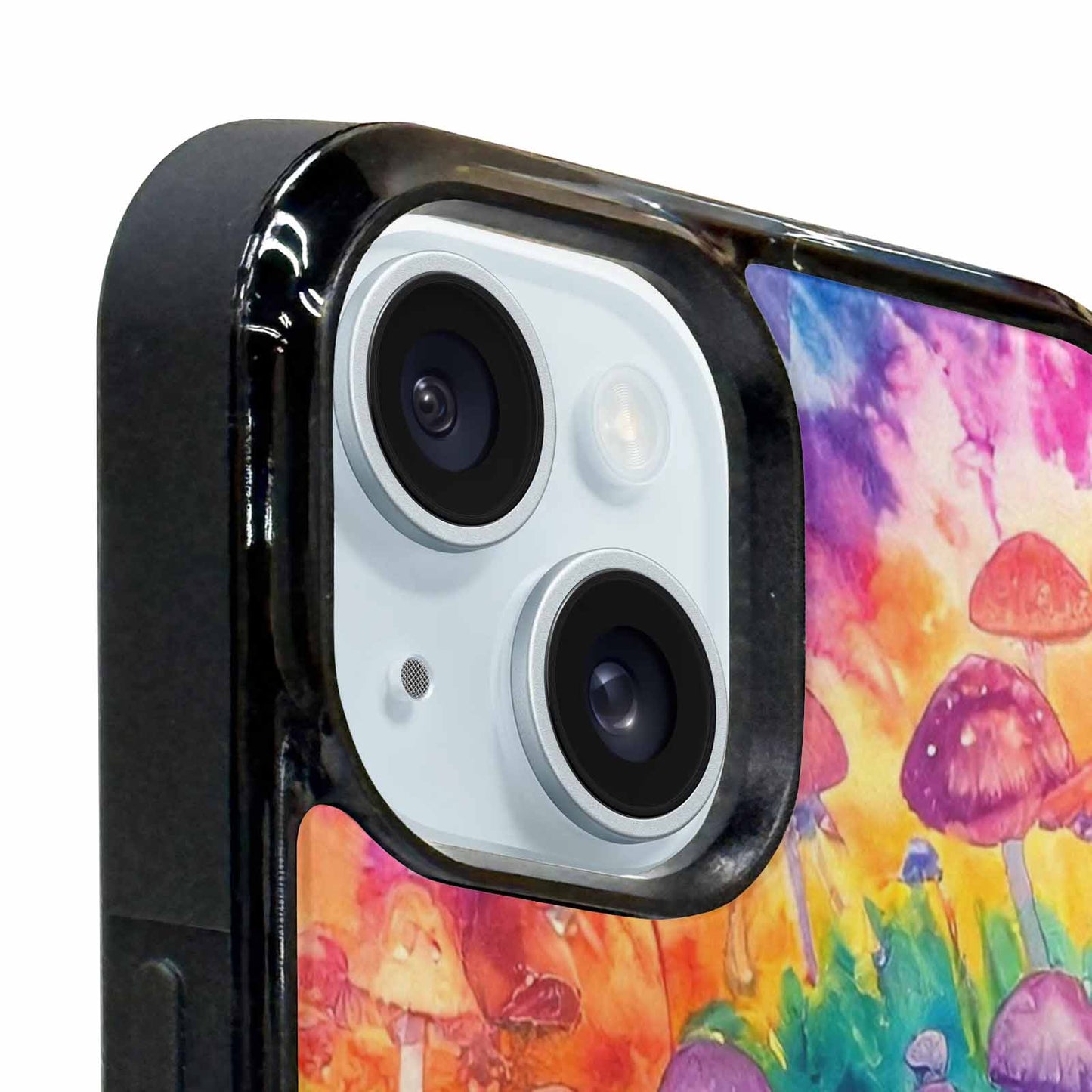 iPhone 15 Plus Case — Mushrooms Tie Dyemushrooms Pat, Personalized Phone Case