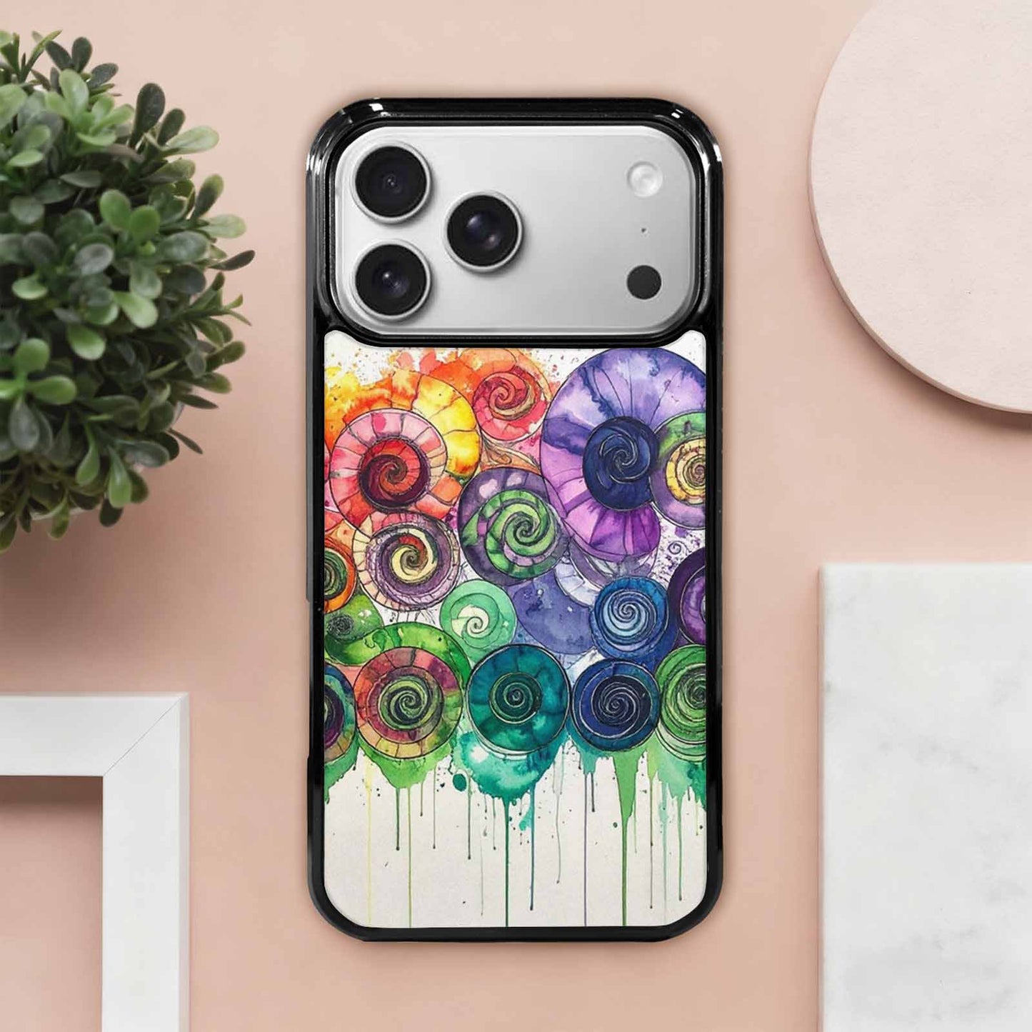 iPhone 17 Pro Max Case — Black &amp; Green Ink Tie Dye, Custom Designed Case Cover