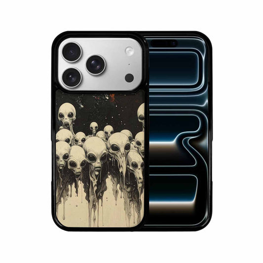 iPhone 17 Pro Case — Melting Aliens Pattern Hundreds Of Alien, Personalized Phone Case