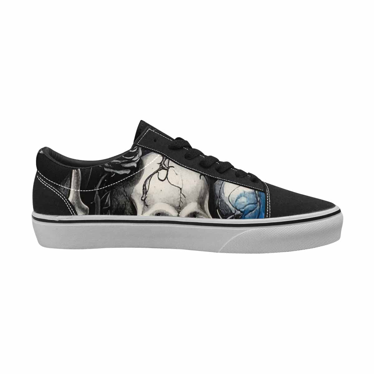 WOMEN'S Skull Roses Lace-Up Canvas Grunge Shoes
