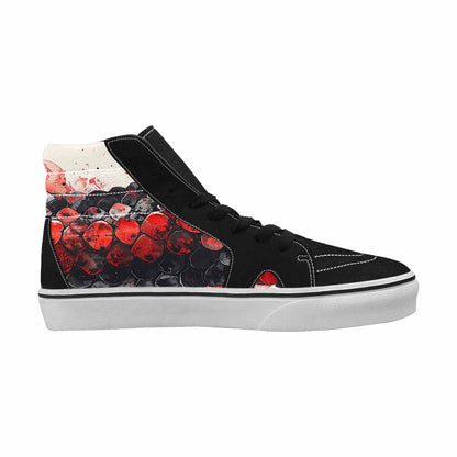 MEN'S Reptile Black & Red Ink High Top Canvas Boutique Y2K Custom Print Sneakers