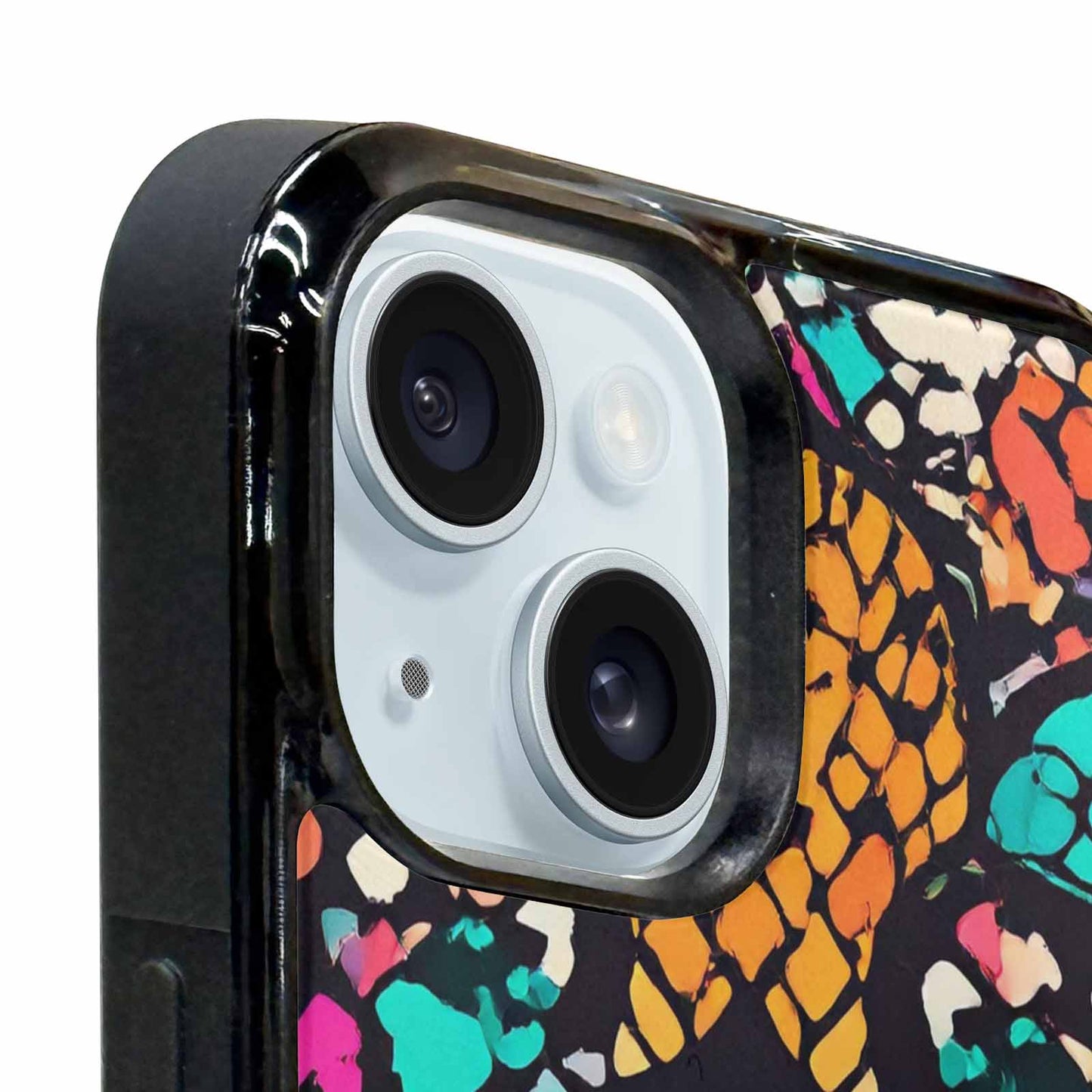 iPhone 15 Case — Snake Print Skull, Personalized Phone Case