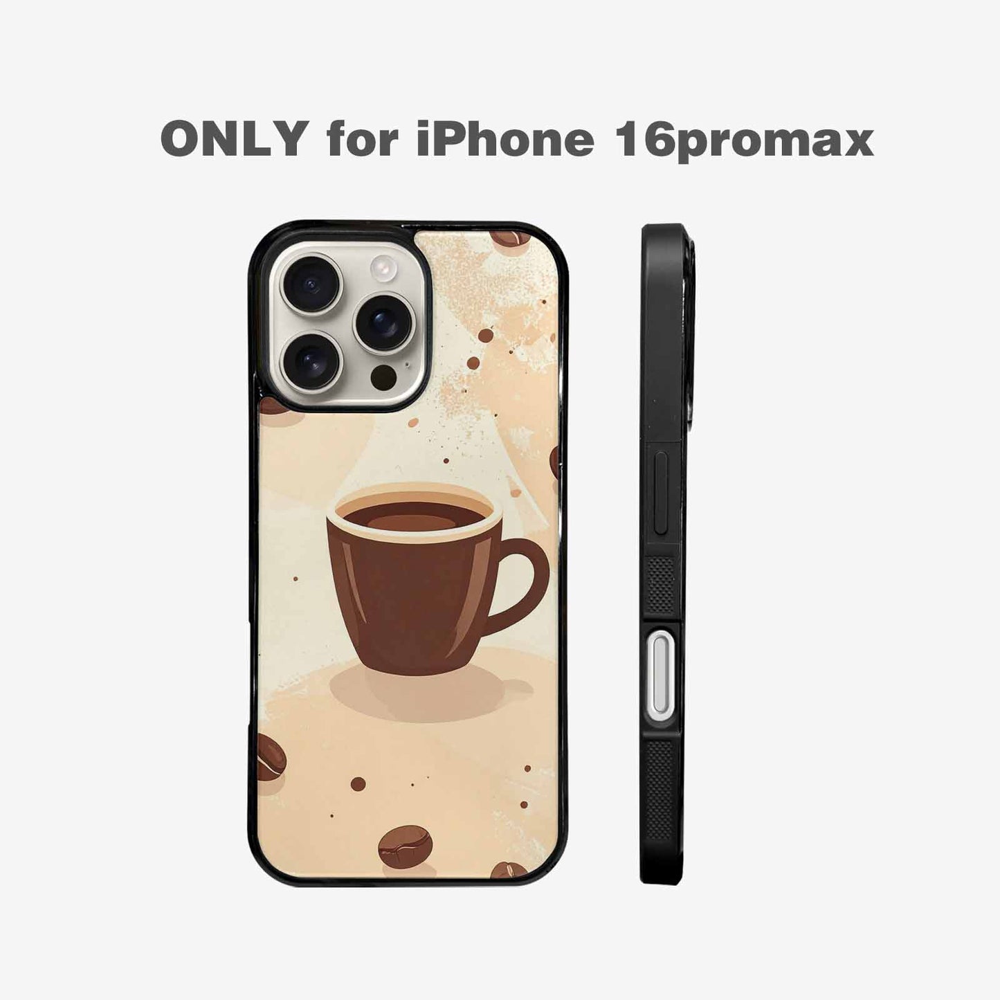 iPhone 16 Pro Max Case — Coffee Cup And Bean Pattern Seamless, Unique Phone Case Design