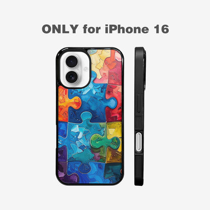 iPhone 16 Case — Autism Puzzle Pieces Puzzle Piece Pattern, Custom Art Phone Cover