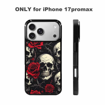 iPhone 17 Pro Max Case — Ornate Gothic Skulls Roses Custom Gothic, Custom Art Phone Cover