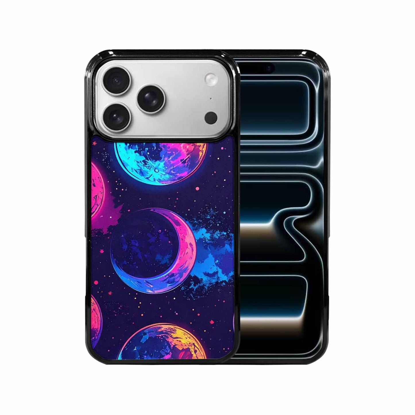 iPhone 17 Pro Max Case — Neon Winter Moon Cartoon Cute, Custom Designed Case Cover