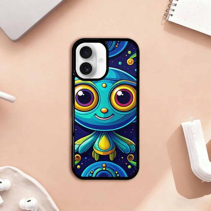 iPhone 17 Case — Alien Ufo Cartoon Art Alien Scifi, Custom Printed Phone Case