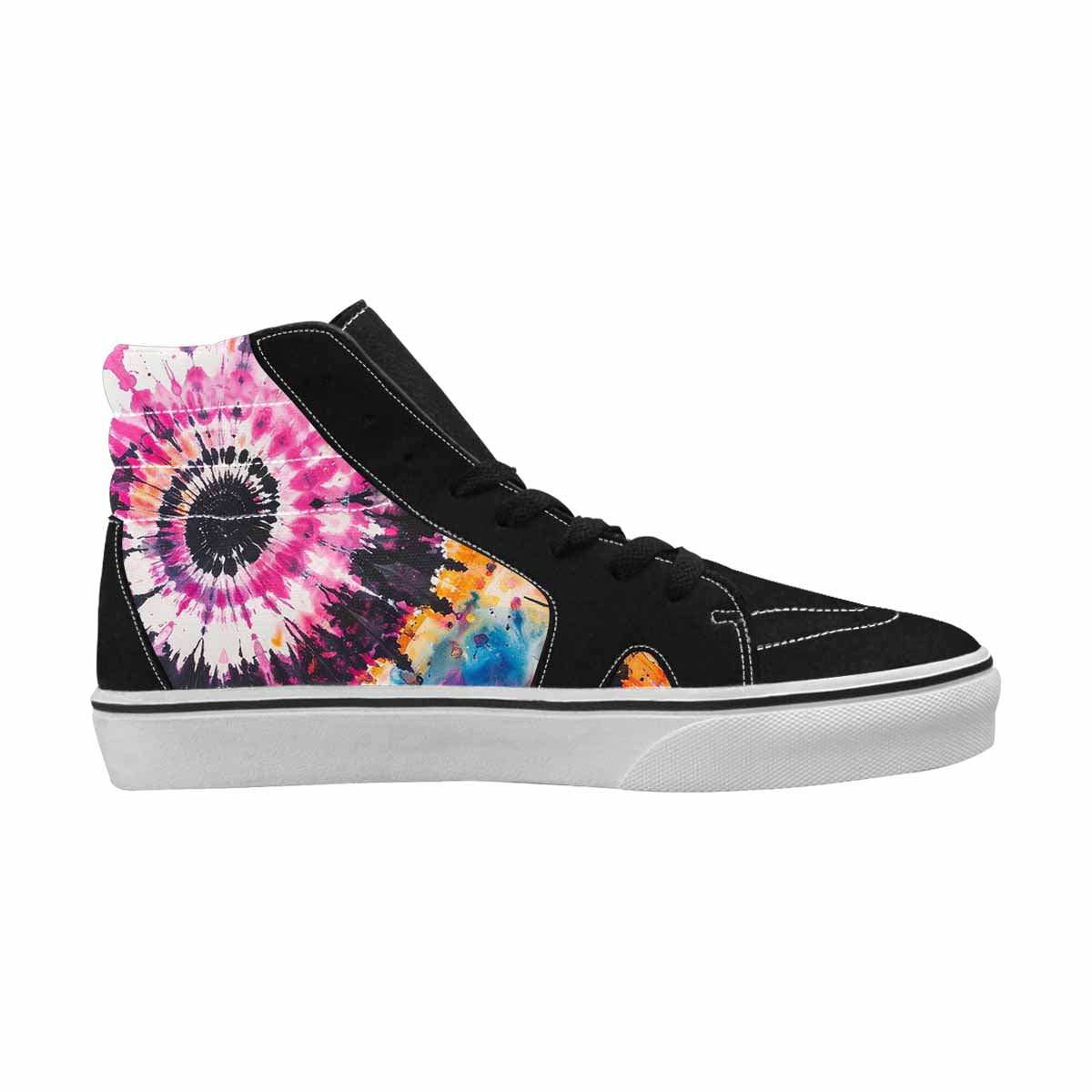 MEN'S Tie High Top Canvas Wallpaper Art Custom Sneakers