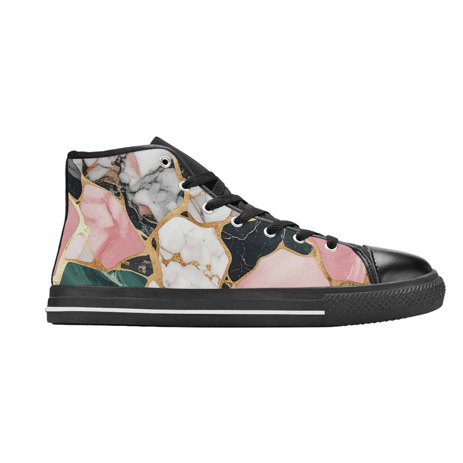 MEN'S Marble Stone Texture High Top Canvas Y2K Custom Sneakers