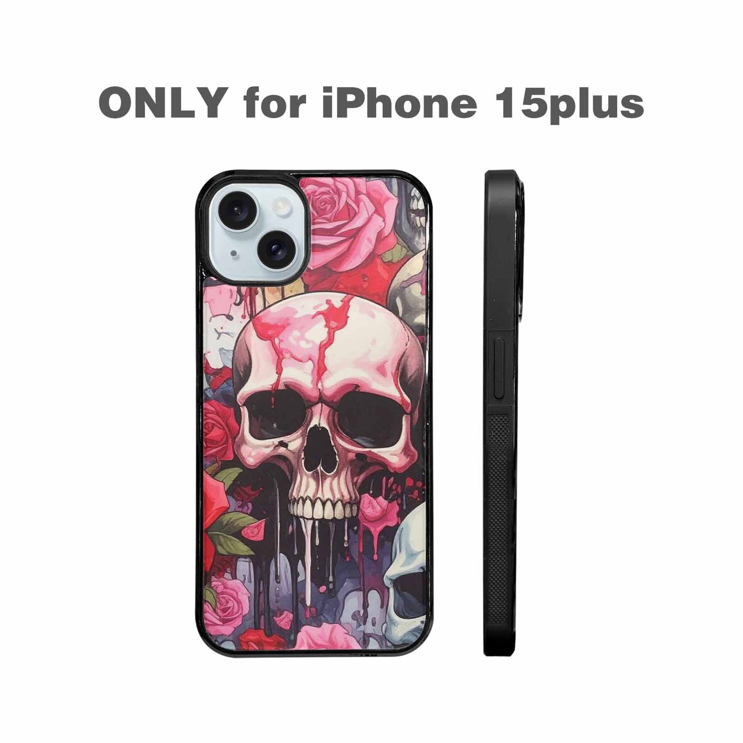 iPhone 15 Plus Case — Skulls And Roses Skulls And Roses, Custom Printed Phone Case