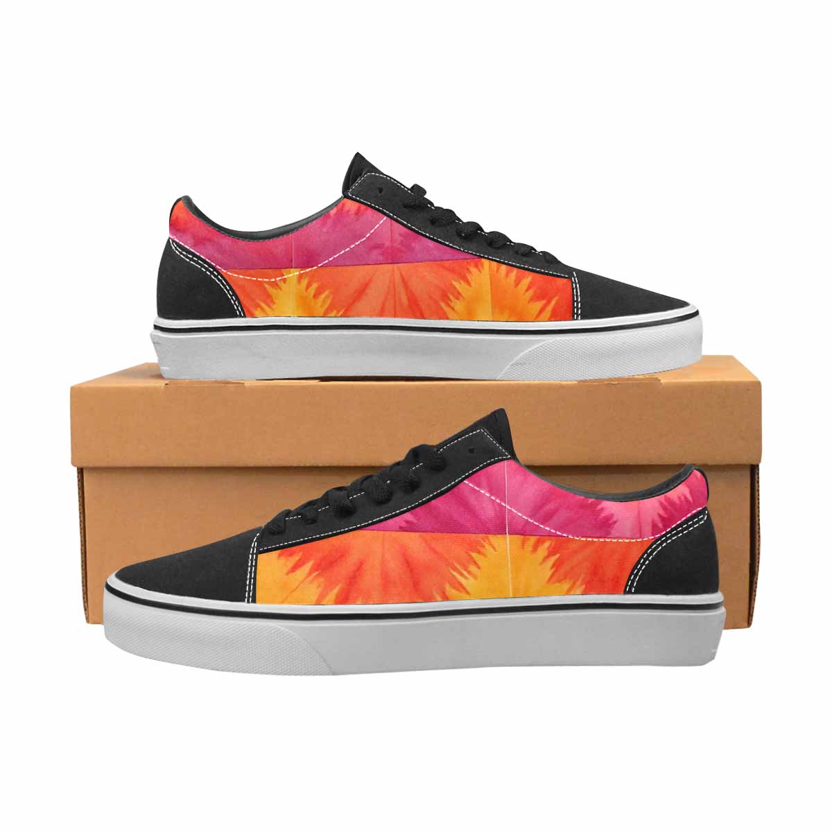 WOMEN'S Tie Dye - Canvas Lace-Up Neon Fantasy Custom Shoes