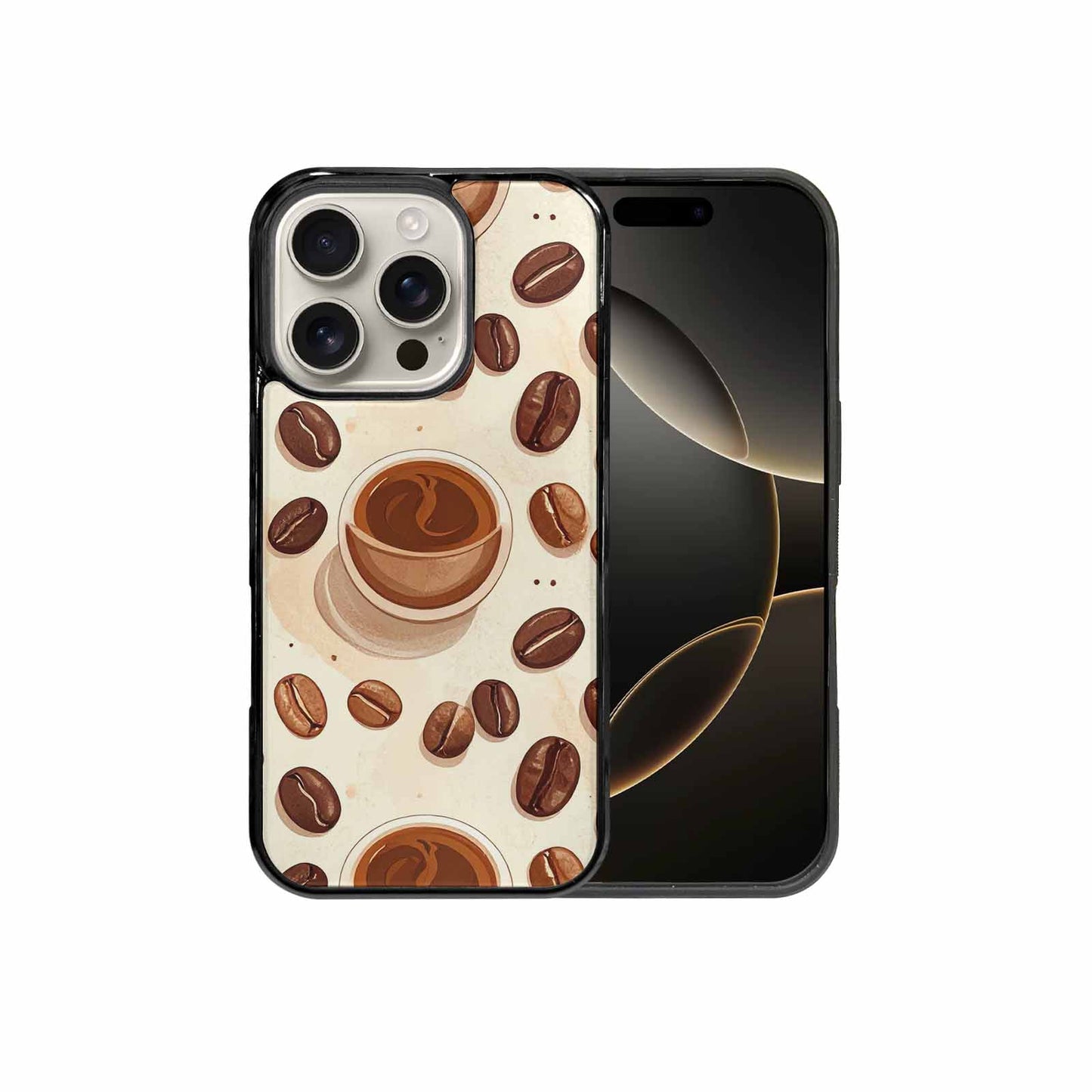 iPhone 16 Pro Case — Coffee Cup And Bean Pattern Seamless, Custom Art Phone Cover