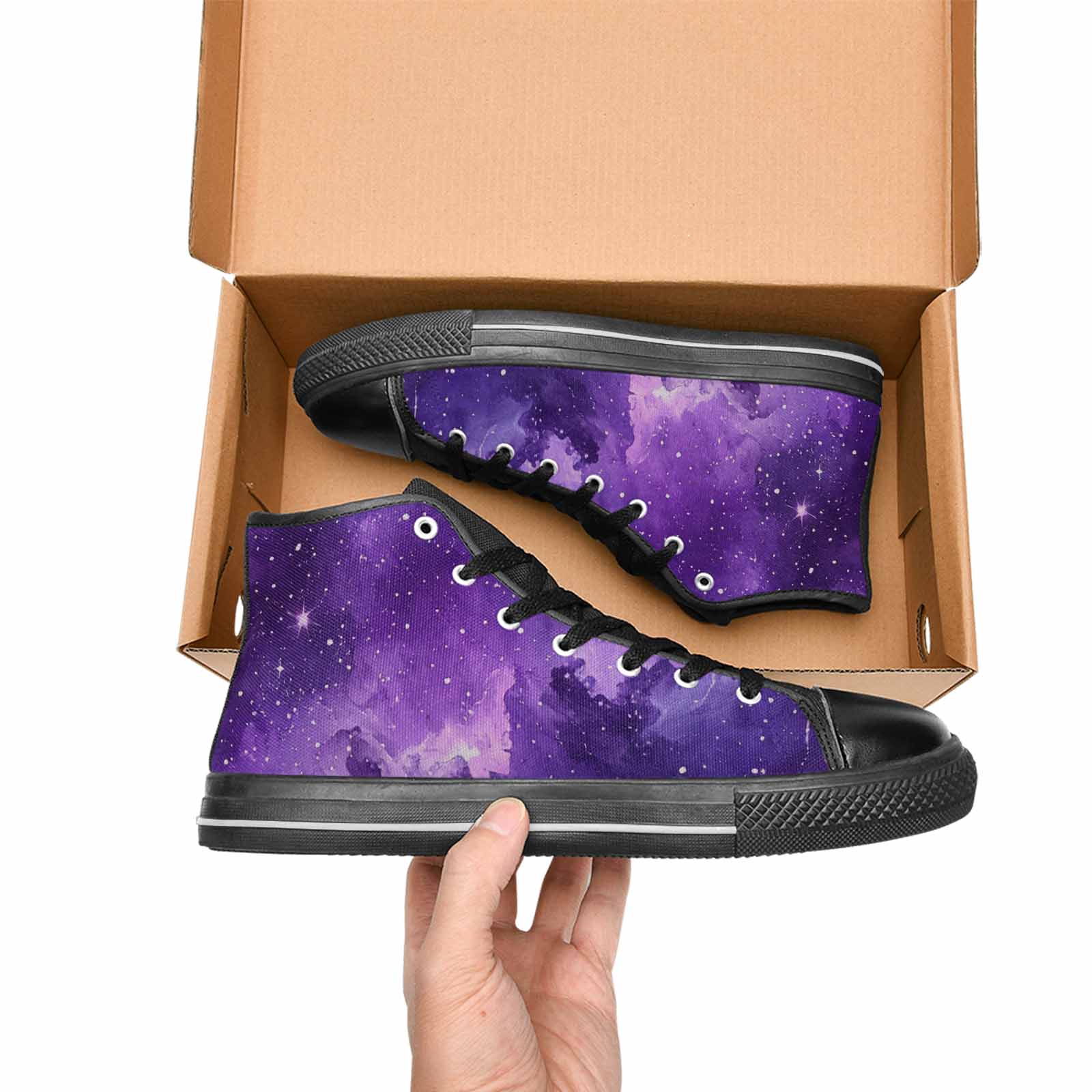 WOMEN'S Galaxy Art - High Top Canvas Grunge Sneakers