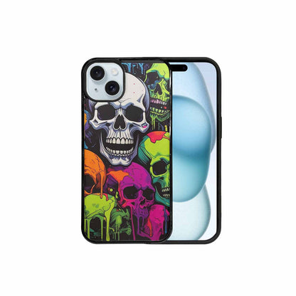 iPhone 15 Plus Case — Vibrant Camo 1000\'s Of Skeletons Neon, Customized Protective Case