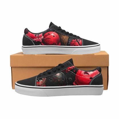 WOMEN'S Ice Cream Motif Lace-Up Canvas Melting Art Sneakers