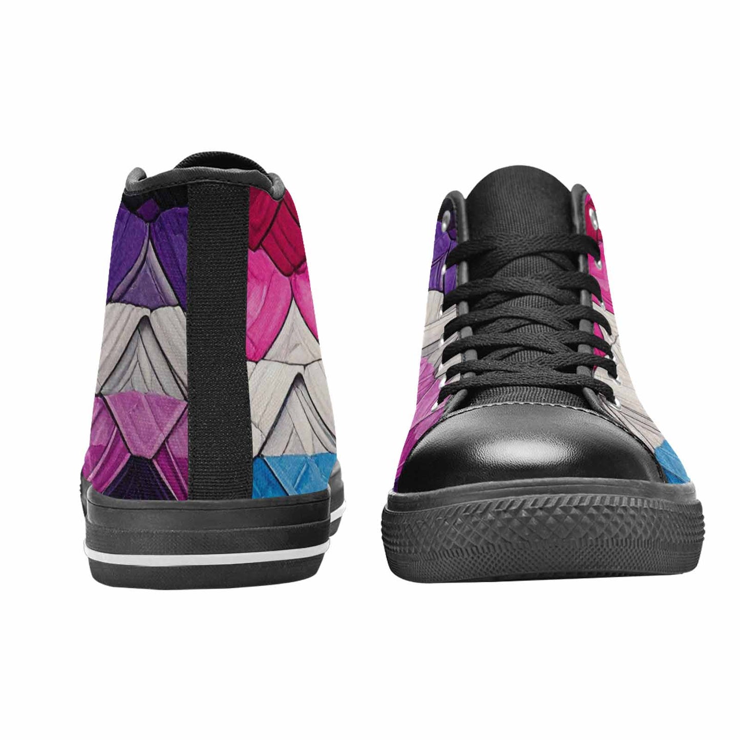 MEN'S Genderfluid Flag Color High Top Canvas Y2K Custom Shoes