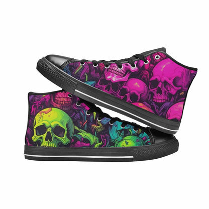 MEN'S Skulls - Neon High Top Canvas Y2K Sneakers
