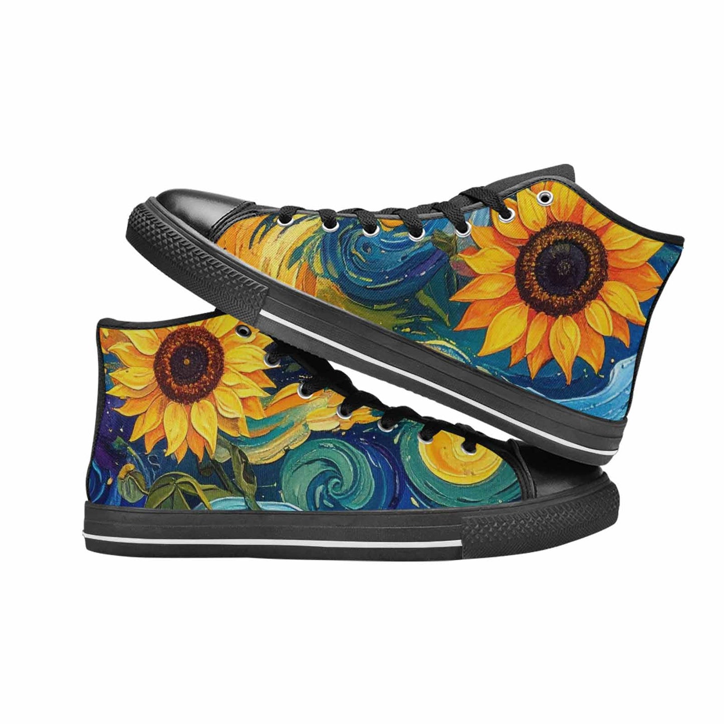 MEN'S Blend All Versions High Top Canvas Wallpaper Art Custom Sneakers