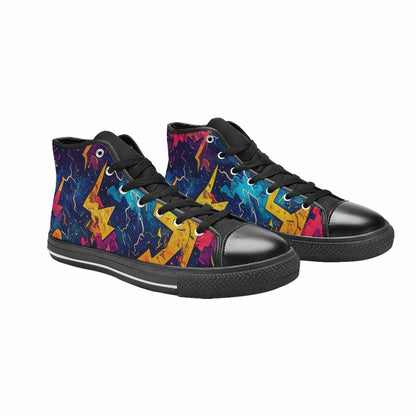 WOMEN'S Lightning Bolt High Top Canvas Vibrant Chaos Shoes