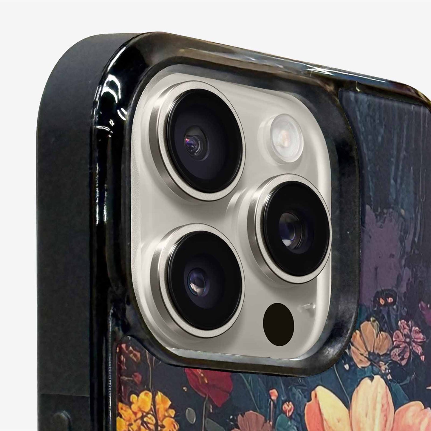 iPhone 16 Pro Max Case — Shadowy Glitch Floral Pattern Hundreds Of, Custom Art Phone Cover