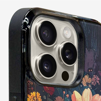 iPhone 16 Pro Max Case — Shadowy Glitch Floral Pattern Hundreds Of, Custom Art Phone Cover