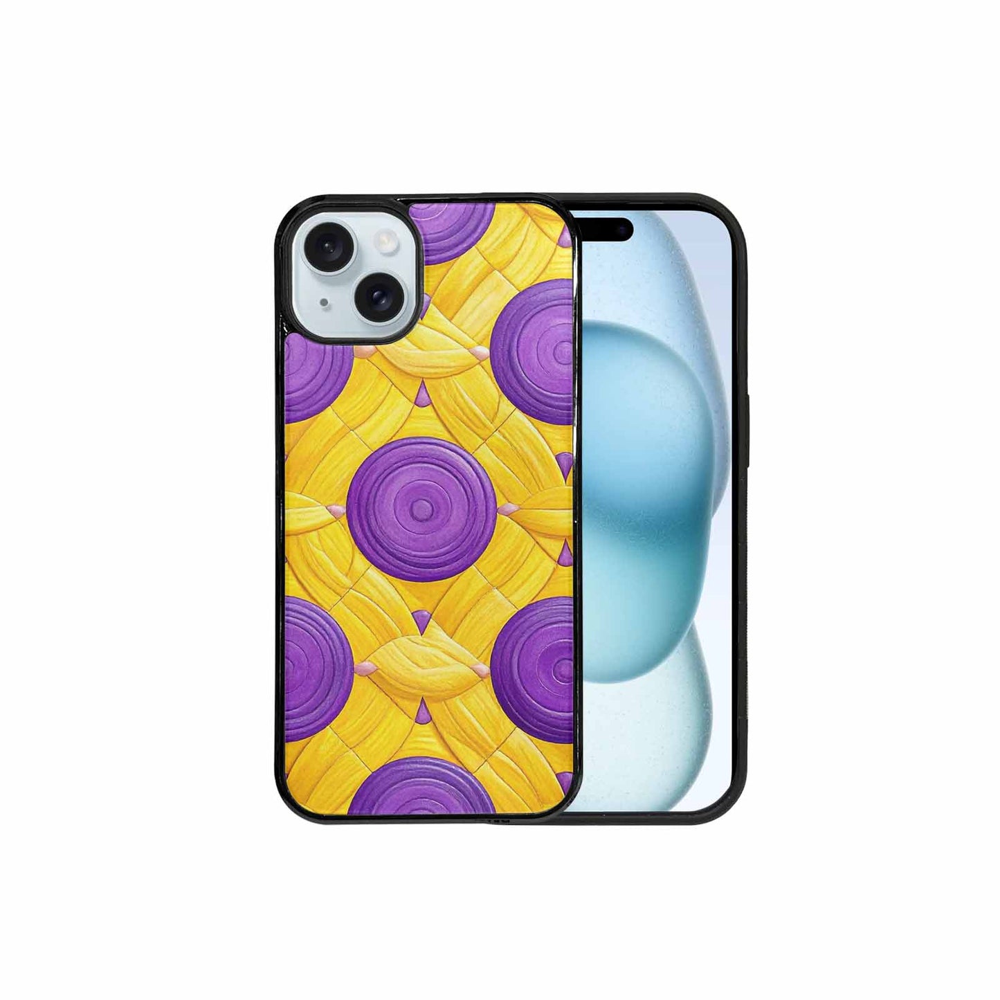 iPhone 15 Plus Case — Intersex Flag Color Theme Small Rainbow, Custom Designed Case Cover
