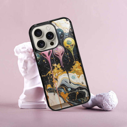 iPhone 16 Pro Case — Aliens Marblemelting Aliens Pa, Custom Printed Phone Case
