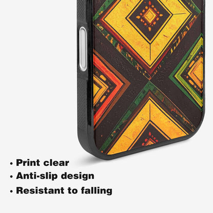 iPhone 16 Case — African Kente Cloth Inspired Pattern Geometric, Custom Designed Case Cover