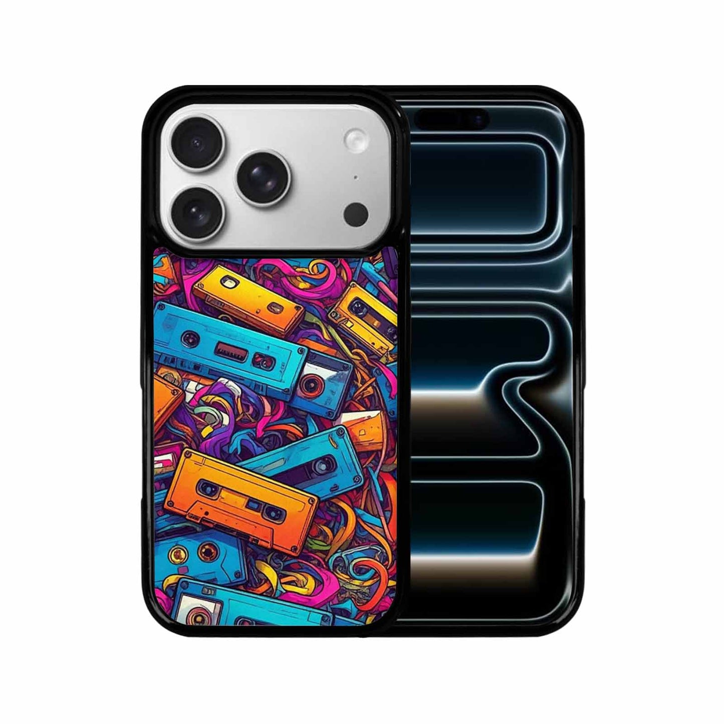iPhone 17 Pro Case — Retro Cassette Tape Pattern Hundreds Retro, Custom Phone Case
