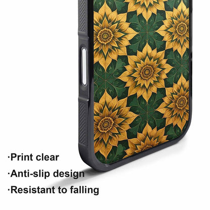iPhone 17 Pro Case — Sunflower Mandala Kaleidoscope Floral, Customized Protective Case