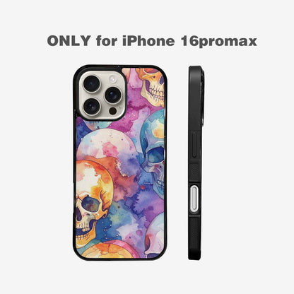 iPhone 16 Pro Max Case — Kulls Watercolor Skulls Small Skull Pattern, Personalized Phone Case