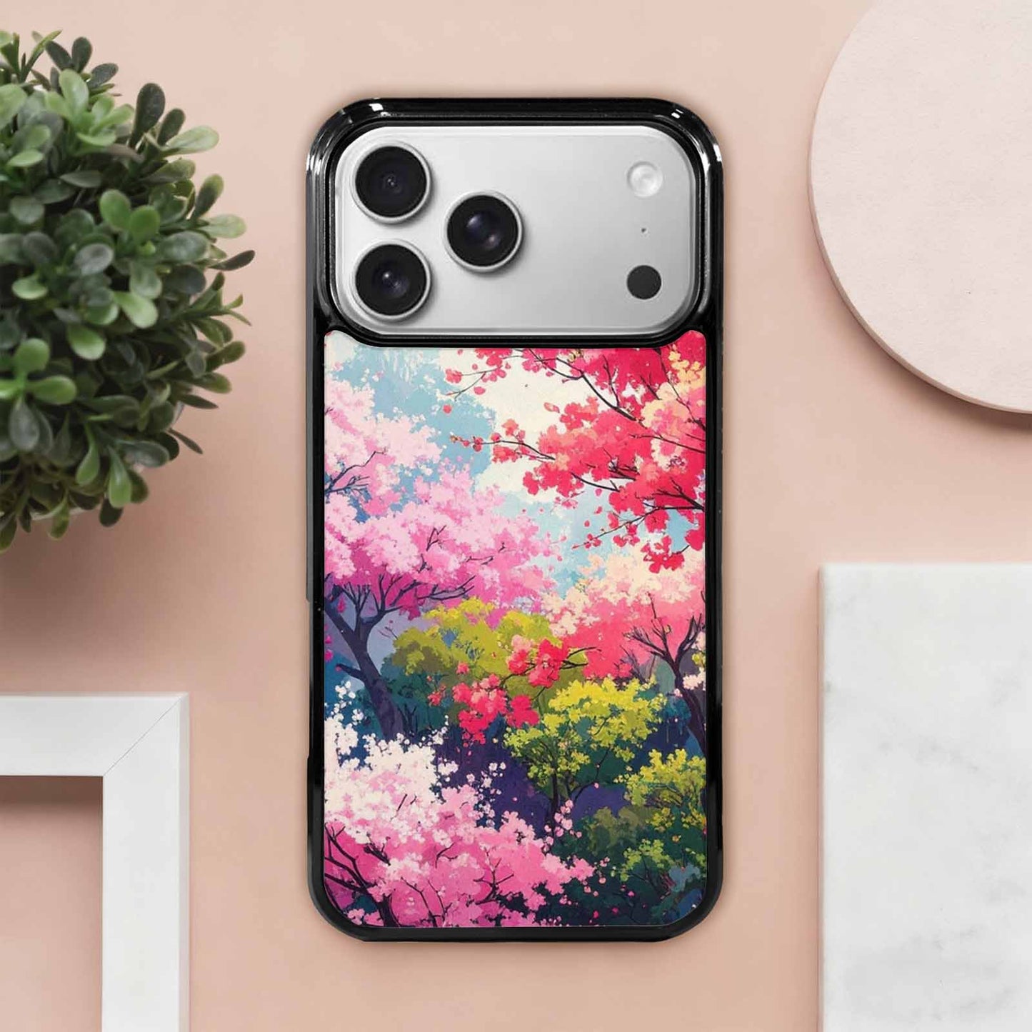 iPhone 17 Pro Max Case — Cherry Blossom Branch Cherry Original Art, Custom Print Case Cover