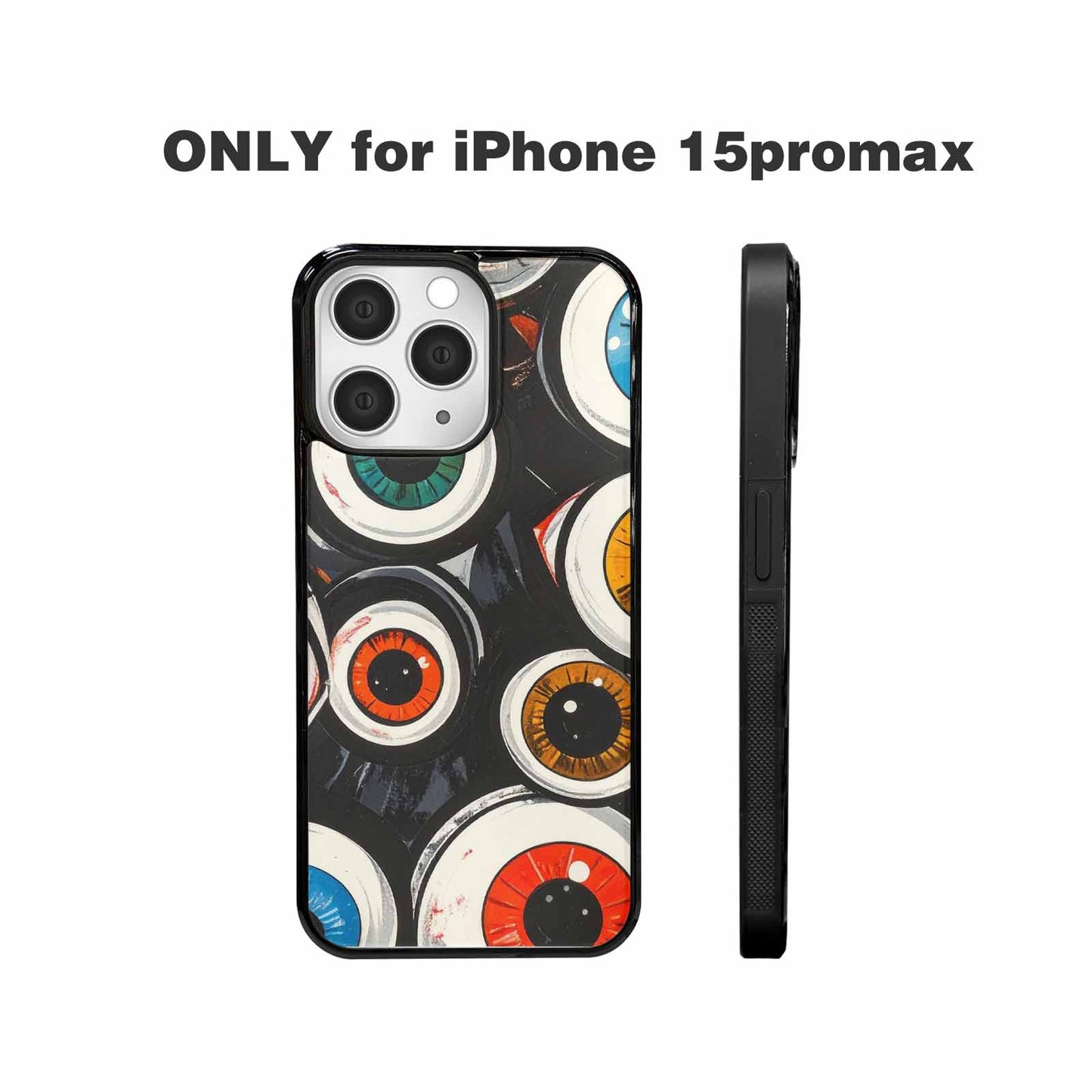 iPhone 15 Pro Max Case — Googly Cartoon Eyeballs, Custom Print Case Cover