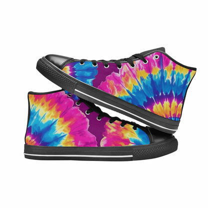 MEN'S Tie Dye Original High Top Canvas Neon Fantasy Custom Sneakers