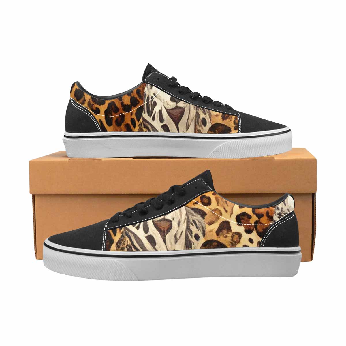 WOMEN'S Animal Print Canvas Lace-Up Aesthetic Sneakers